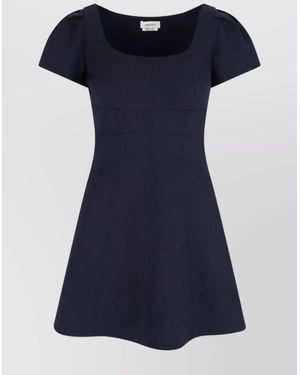 McQueen Wool And Silk Mini Dress - Blue