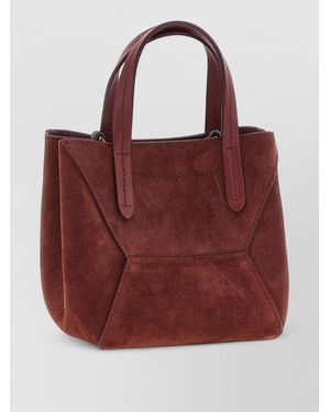Brunello Cucinelli Mini Suede Panelled Tote Bag - Red