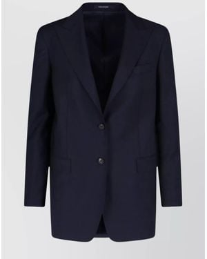 Tagliatore Lapel Single-Breasted Cuffs Pockets - Blue