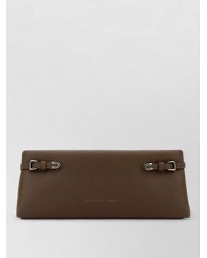 Brunello Cucinelli Leather Clutch Bag Rectangular Shape Buckle - Brown