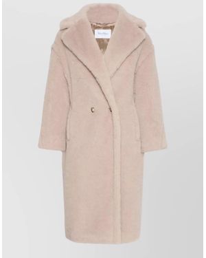 Max Mara Alpaca Wool Silk Oversized Double-Breasted Coat - Natural