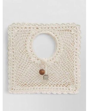 Jacquemus Petite Square Crochet Tote Bag Round Handle - Natural