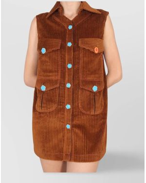 Cormio Corduroy Mini Dress - Brown