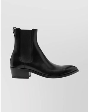 Tom Ford Chelsea Boots With Pointed Toe And Block Heel - Black