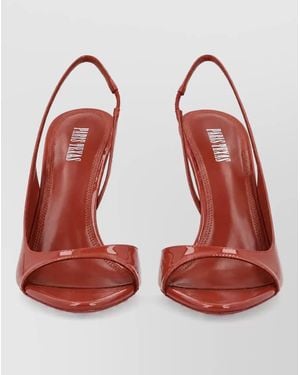 Paris Texas Leather Slingback Sandals - Red