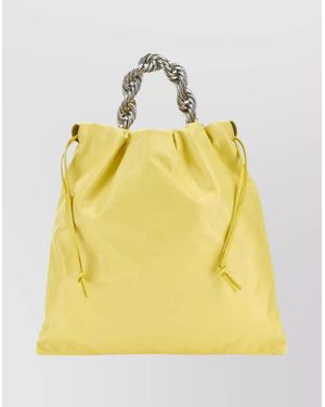 Jil Sander Detachable Handle Leather Bucket Bag - Yellow