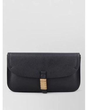 Pinko Shoulder Clutch Bag Adjustable Strap Metal Accents - Grey