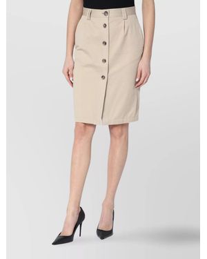 Anine Bing High-Rise Buttoned Pencil Skirt - Natural