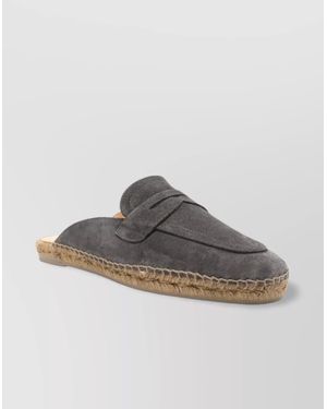 Castañer Nando Suede Leather Slippers - Gray