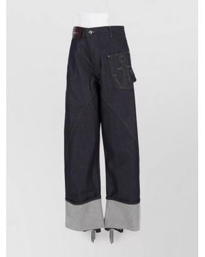 JW Anderson Cotton Wide-Leg Trousers - Blue