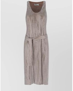 GIUSEPPE DI MORABITO Metallic Scoop Neck Sleeveless Dress - Multicolor