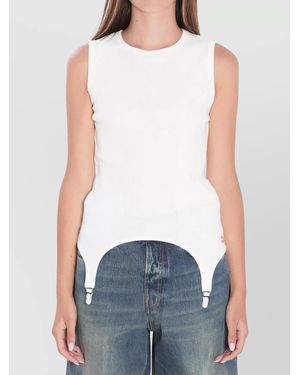 Jean Paul Gaultier Tank Top With Lingerie Garter - White
