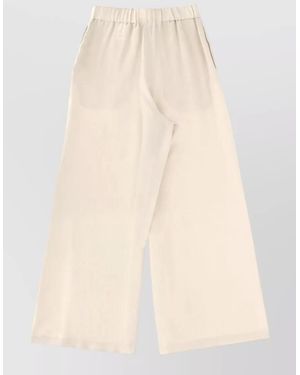 Alysi Tailored Wide Leg Trousers Light Design - Natural