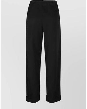 The Row Delano Tailored Pant Cuffed Hem Design - Black