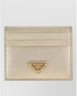 Prada Leather Card Holder - Natural
