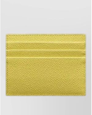 Thom Browne Pebble Grain Leather Cardholder - Yellow