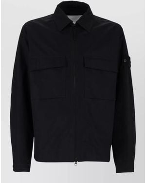 Stone Island Jacket Long Sleeves Front Pockets Design - Blue