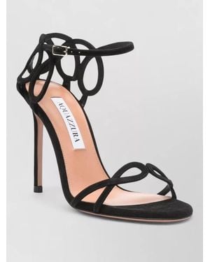Aquazzura Open Toe Stiletto Heel Strappy Court Shoes - Black