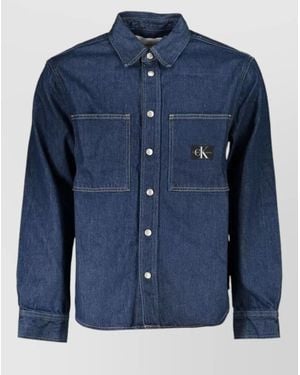 Calvin Klein Denim Long-Sleeve Shirt - Blue
