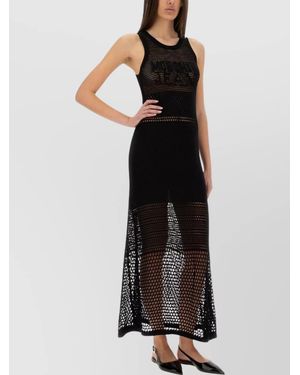 Moschino Mesh Logo-Print Dress - Black