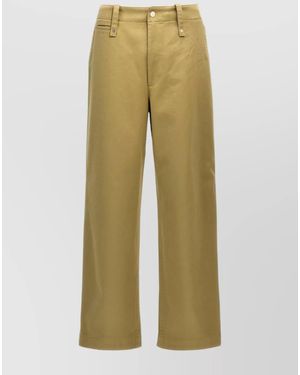 Burberry Cotton Wide-Leg Trousers - Green