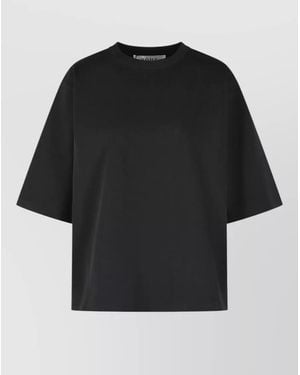 Rohe Cotton Crew Neck Loose Fit T Shirt - Black