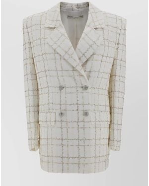 Alessandra Rich Double-Breasted Blazer - Grey