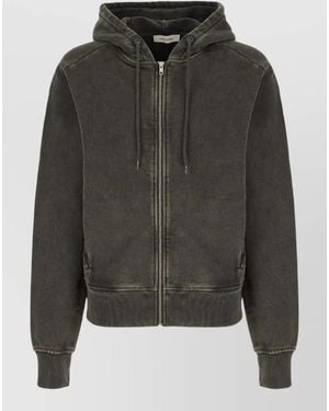 Entire studios Cotton Sweatshirt Hood Ribbed Cuffs Hem - Grey