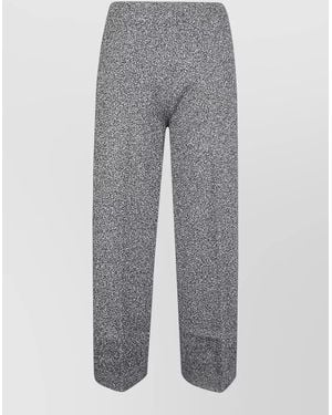 Circus Hotel Viscose Trousers Elastic Waistband Wide Leg - Grey