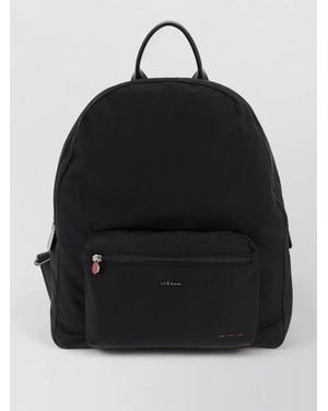 Kiton Nylon Backpack Top Handle Adjustable Straps - Black