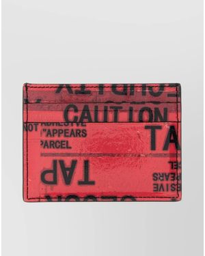 Balenciaga Calf Leather Tape Type Card Holder - Red