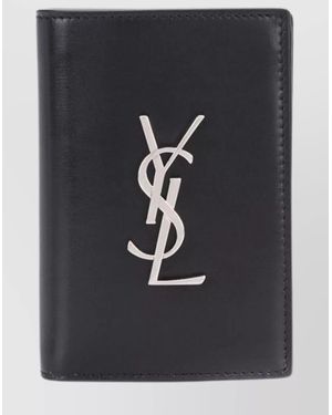 Saint Laurent Leather Bifold Wallet-Tone Hardware - Black