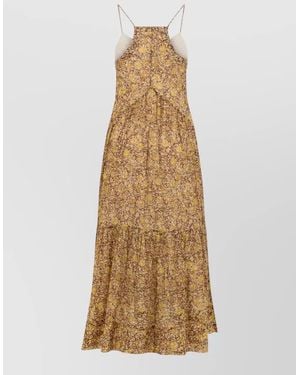 Isabel Marant Long Tiered Cotton Voile Dress - Natural