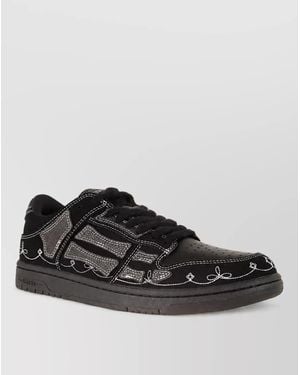 Amiri Leather Lace-Up Trainers - Black