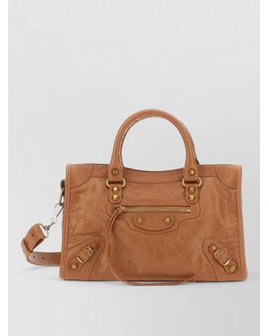 Balenciaga Le City Small Leather Shoulder Bag - Brown