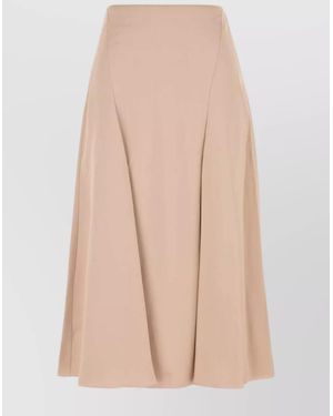 Fendi Long Silk Skirt A-Line Silhouette - Natural