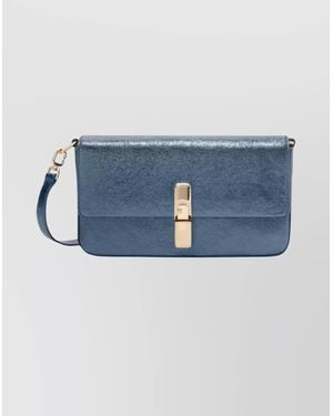 Furla Textured Cross-Body Bag-Tone Hardware - Blue