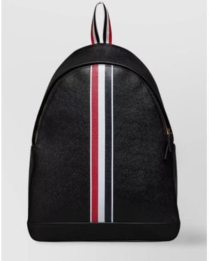 Thom Browne Striped Pattern Leather Backpack - Black