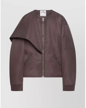 Courreges Bow Detail Bomber Jacket - Brown