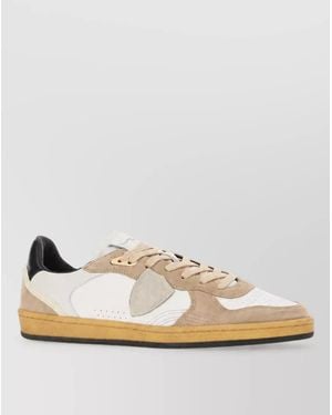 Philippe Model Calf Leather Lace-Up Trainers - Natural