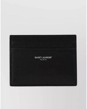 Saint Laurent Leather Card Holder - Black