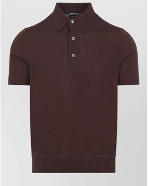 Tom Ford Cashmere Silk Polo Shirt - Brown