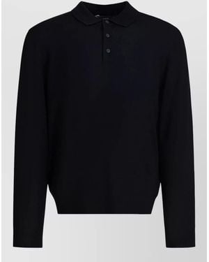 Vince Merino Wool Polo Knit Collared Jumper - Blue