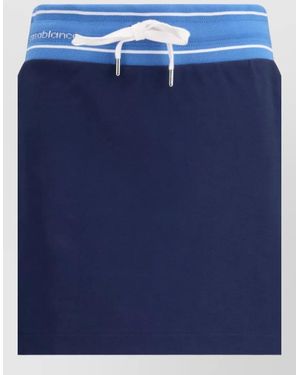 CASABLANCA Drawstring Mini Skirt Contrast Piping Panels - Blue