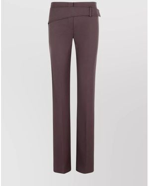 Sportmax Asymmetric Belt Slim Straight Pants - Purple