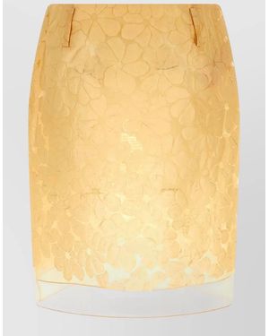 Marni Floral-Print Fitted Skirt - Yellow