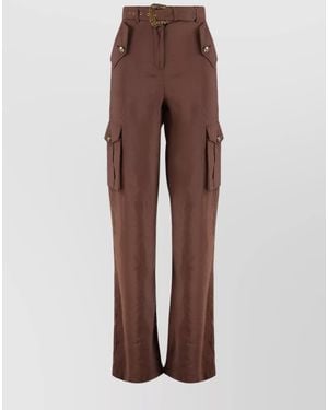 Versace Jeans Couture Utility Cargo Pants Embellished Buttons - Brown