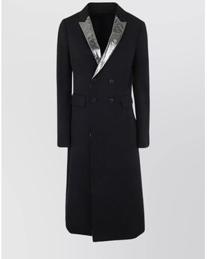 SAPIO Wool Double-Breasted Coat - Black