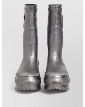 Dolce & Gabbana Metallic Rubber Rain Boots - Grey