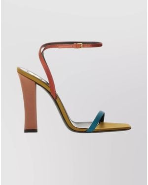 Saint Laurent Blocked Colour Open Toe Square Sandals - Multicolour